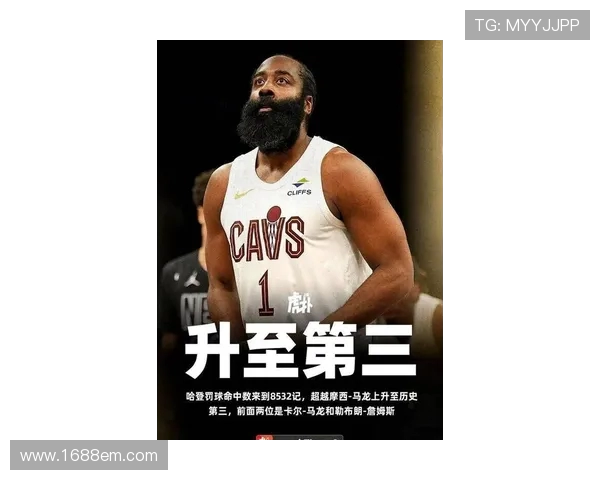 哈登罚球总数突破8535超越摩西马龙跻身历史第三位 哈登罚球总数突破8535超越摩西马龙跻身历史第三位